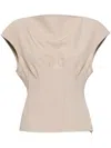 Goen J Ruched-detailing Sleeveless Top In Neutrals