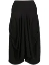 Goen J Structured Draping Midi Skirt In Black