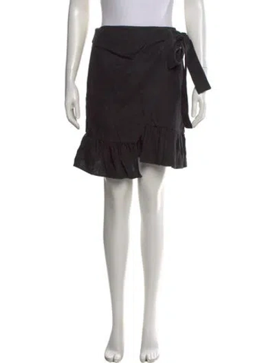 Pre-owned Goen J Ruffle Embellishment Mini Skirt In Black