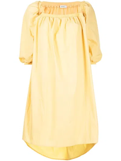 Goen J Ruffled A-line Midi-dress In Yellow