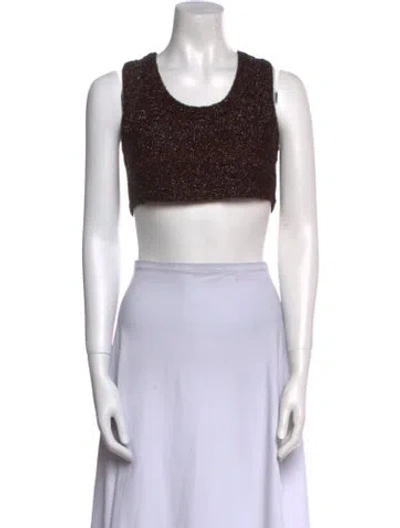 Pre-owned Goen J Scoop Neck Sleeveless Crop Top