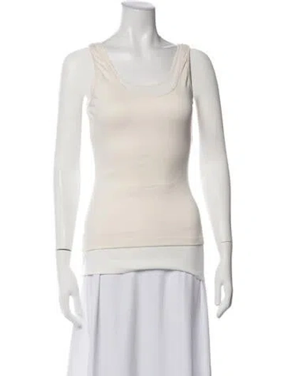 Pre-owned Goen J Scoop Neck Sleeveless Top In Neutrals