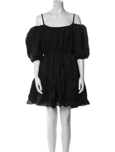 Pre-owned Goen J Silk Mini Dress In Black