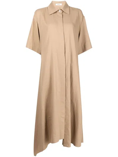Goen J Straight-cut Shirt Dress In Brown