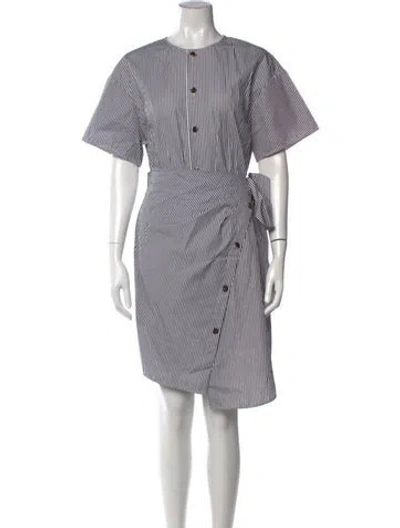 Pre-owned Goen J Striped Knee-length Dress In White