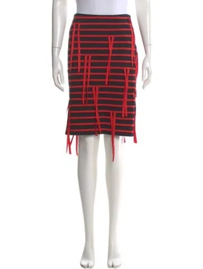 Pre-owned Goen J Striped Knee-length Skirt In Red