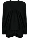 Goen J Structured Draped Jersey Top In 黑色
