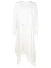 Goen J Sweatshirt-layered Lace Dress In White