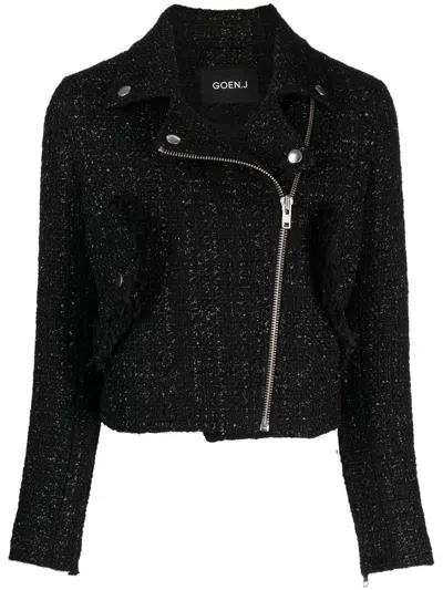 Goen J Cropped-bikerjacke In Black