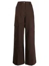 Goen J Twill Wide-leg Trousers In Brown