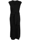 Goen J Twist-detail Midi Dress In Black
