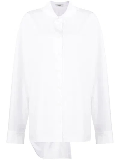 Goen J Twist-detailing Cotton Shirt In White