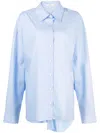 Goen J Twisted-back Cotton Shirt In Blue
