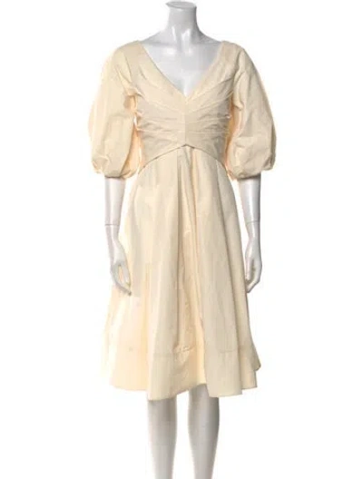 Pre-owned Goen J V-neck Knee-length Dress In Neutral