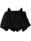 Goen J Voluminous-shape Cotton-blend Blouse In Black