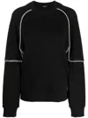 Goen J Sweatshirt Im Layering-look In Black