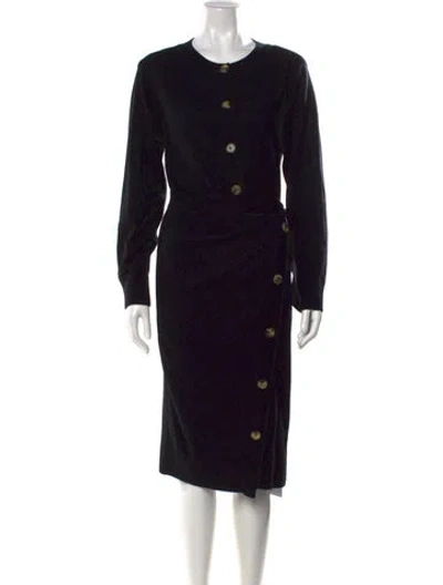 Pre-owned Goen J Wool Knee-length Dress W/ Tags In Black