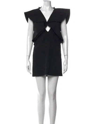 Pre-owned Goen J Wool Mini Dress In Black