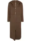 Goen J Zip-up Hooded Coat In Brown