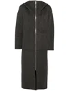 Goen J Zip-up Hooded Coat In Grey