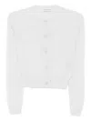 Goes Botanical Button-front Cardigan In White