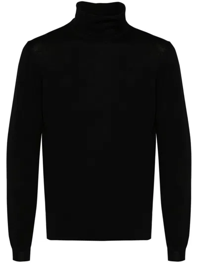 Goes Botanical Fine-knit Merino Jumper In Black