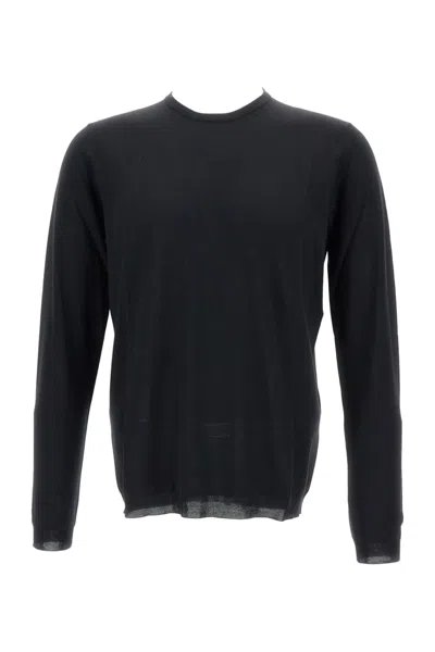 Goes Botanical Extra Fine Wool Crewneck Sweater In Black