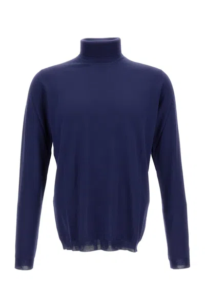 Goes Botanical Extrafine Merino Wool Turtleneck Sweater In Blue