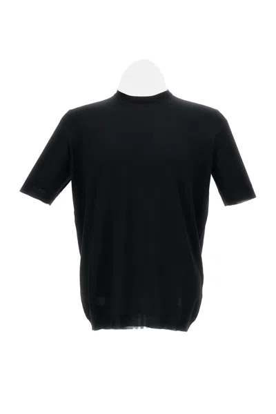 Goes Botanical Fine Knit Merino Wool Top In Black
