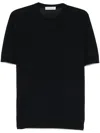 Goes Botanical Merino Wool Crew-neck T-shirt In Blue