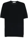 Goes Botanical Merino Wool Crew-neck T-shirt In Blue