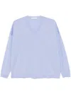 Goes Botanical Logn Sleeves Merinos Extrafine Super 140`s Over Vneck Sweater