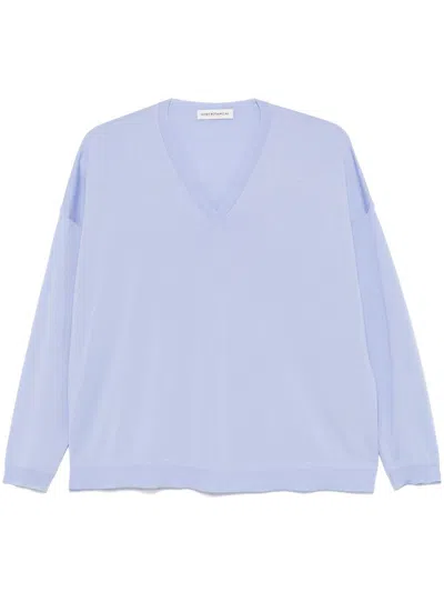 Goes Botanical Logn Sleeves Merinos Extrafine Super 140`s Over Vneck Sweater