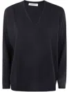 Goes Botanical Logn Sleeves Merinos Extrafine Super 140`s Over Vneck S