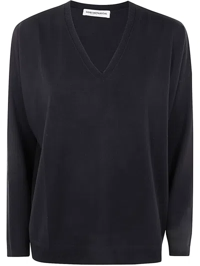 GOES BOTANICAL GOES BOTANICAL LOGN SLEEVES MERINOS EXTRAFINE SUPER 140`S OVER VNECK SWEATER