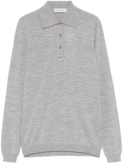 GOES BOTANICAL GOES BOTANICAL LONG SLEEVES MERINOS EXTRAFINE SUPER 140`S POLO SWEATER