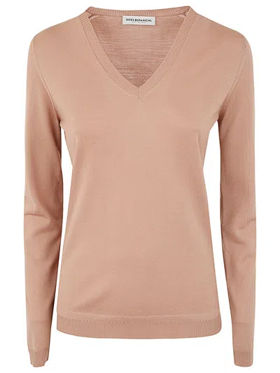 Goes Botanical Long Sleeves V Neck Sweater