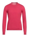 Goes Botanical Man Sweater Fuchsia Size 44 Merino Wool In Pink