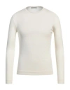 Goes Botanical Man Sweater Ivory Size 42 Merino Wool In White