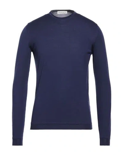 Goes Botanical Man Sweater Navy Size 44 Merino Wool In Blue