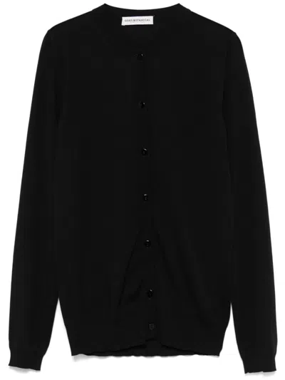 Goes Botanical Merino-wool Cardigan In Black