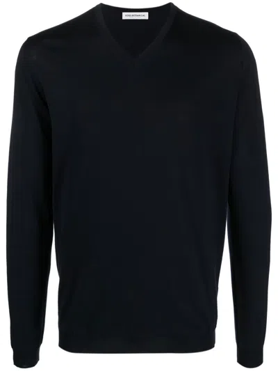 Goes Botanical Crew-neck Merino Jumper In Blue