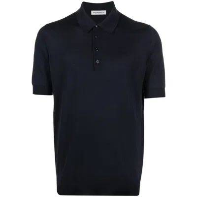 Goes Botanical Merino-wool Polo Shirt In Blue