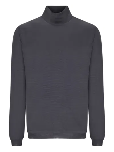 Goes Botanical Ribbed Sweater In Gray