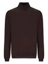 Goes Botanical Ribbed Turtleneck Sweater In Brown