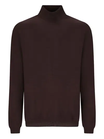 Goes Botanical Ribbed Turtleneck Sweater In Brown