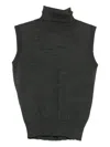 Goes Botanical Roll-neck Sleeveless Top In Gray