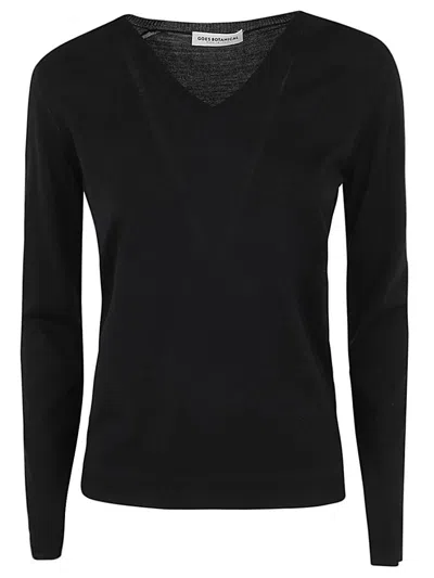Goes Botanical Woman Sweater Black Size 8 Merino Wool