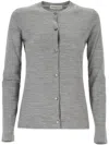 Goes Botanical Buttoned Cardigan In Gray