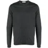 Goes Botanical Crew-neck Merino-wool Jumper In Grey